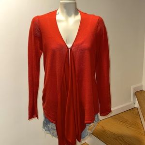 ANTHROPOLOGIE ORANGE/RED CARDIGAN SWEATER